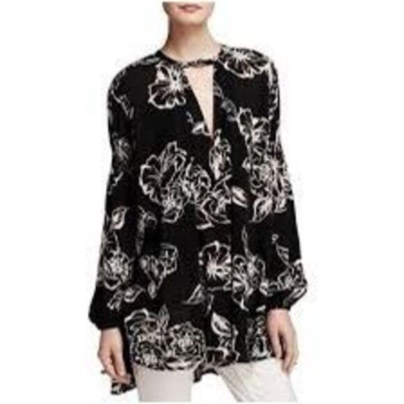 Free people long sleeve tree swing tunic mini dress - Picture 2 of 16